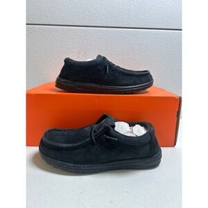Hey Dude Wally Jelly Roll Black Suede Embossed Slip On Loafers 6m #2637